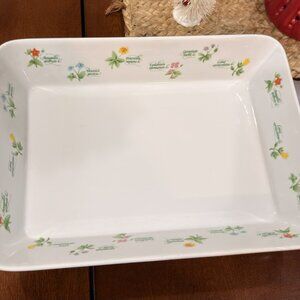 Vintage Anchor Hocking Ovenware 2.5 QT Rectangular Floret Baking Dish 1970s